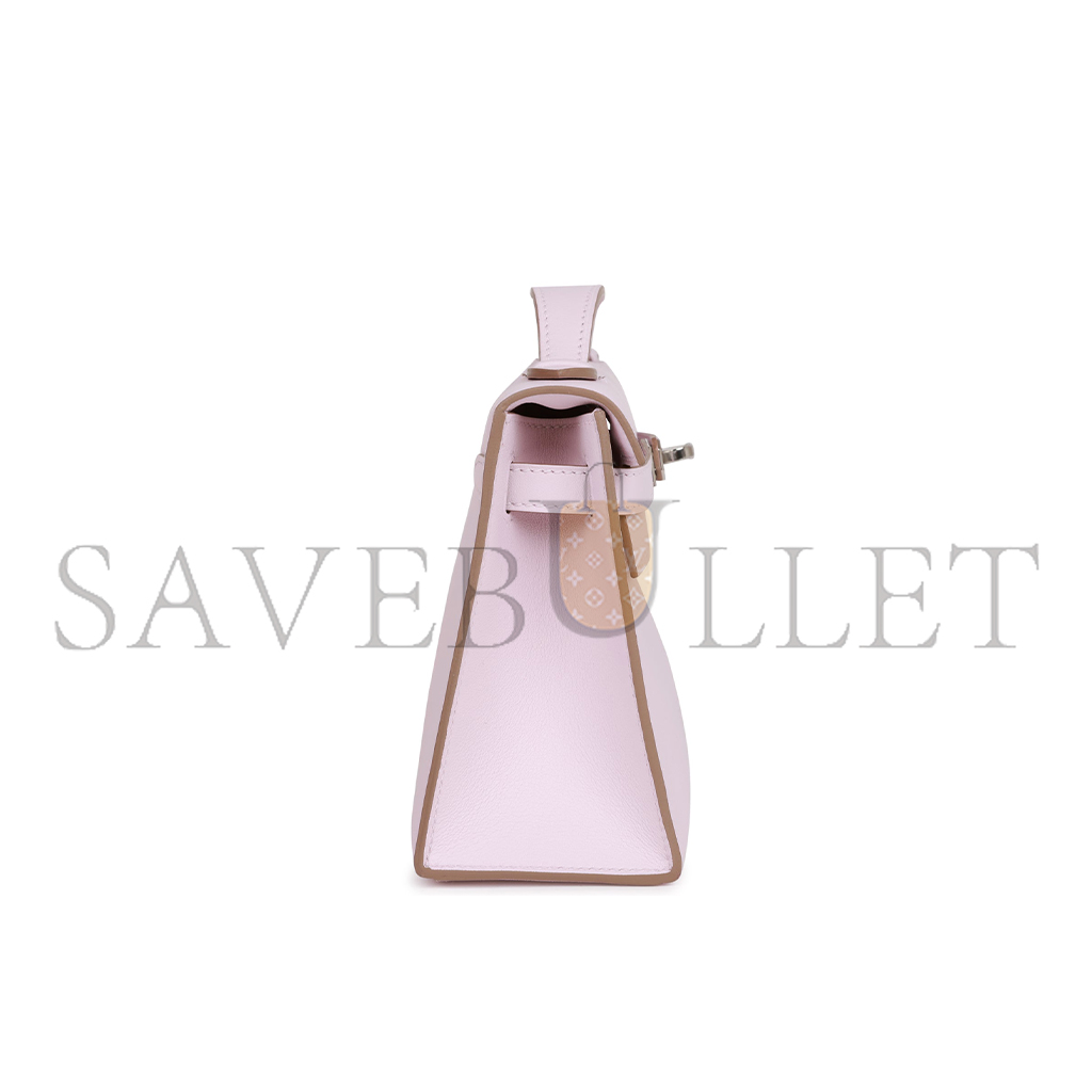 H**mes master kelly pochette mauve pale swift palladium hardware (22*14*7cm)